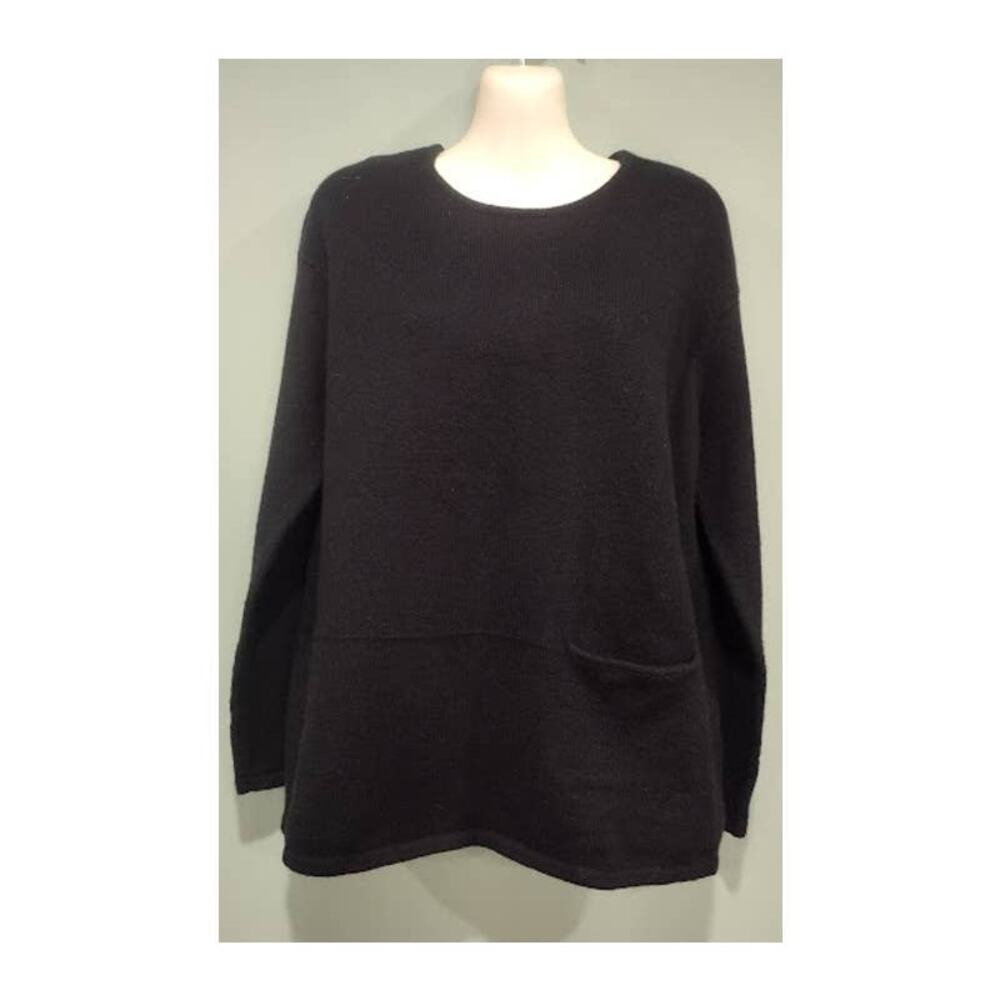 Pure Jill Sweater Tunic with One Pocket, Blk, Sz XS